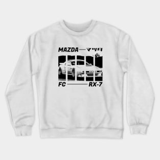 MAZDA RX-7 FC Black 'N White 3 Crewneck Sweatshirt